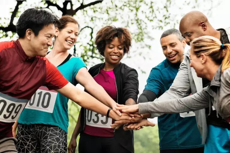 individuals competing together in a workplace wellness challenge