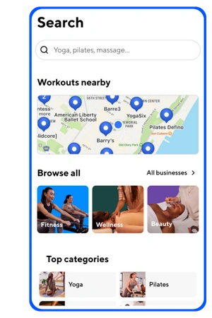 ClassPass mobile app