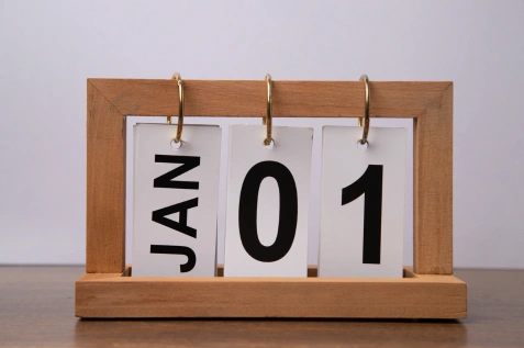 January 1 on calendar