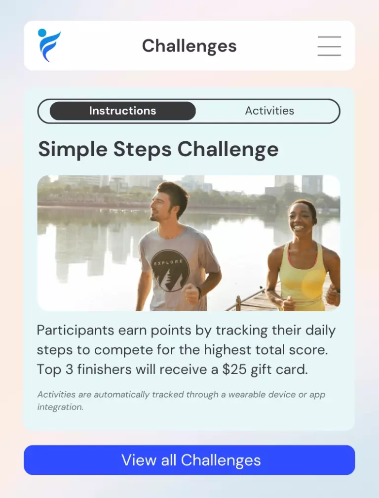 Employee step challenge on IncentFit