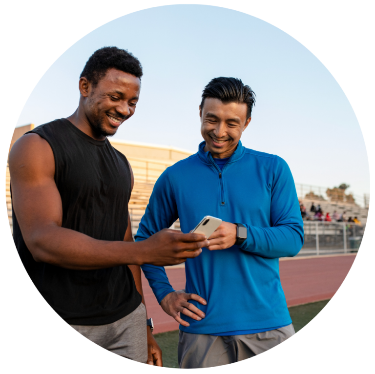 Men looking at their Fitness Tracker
