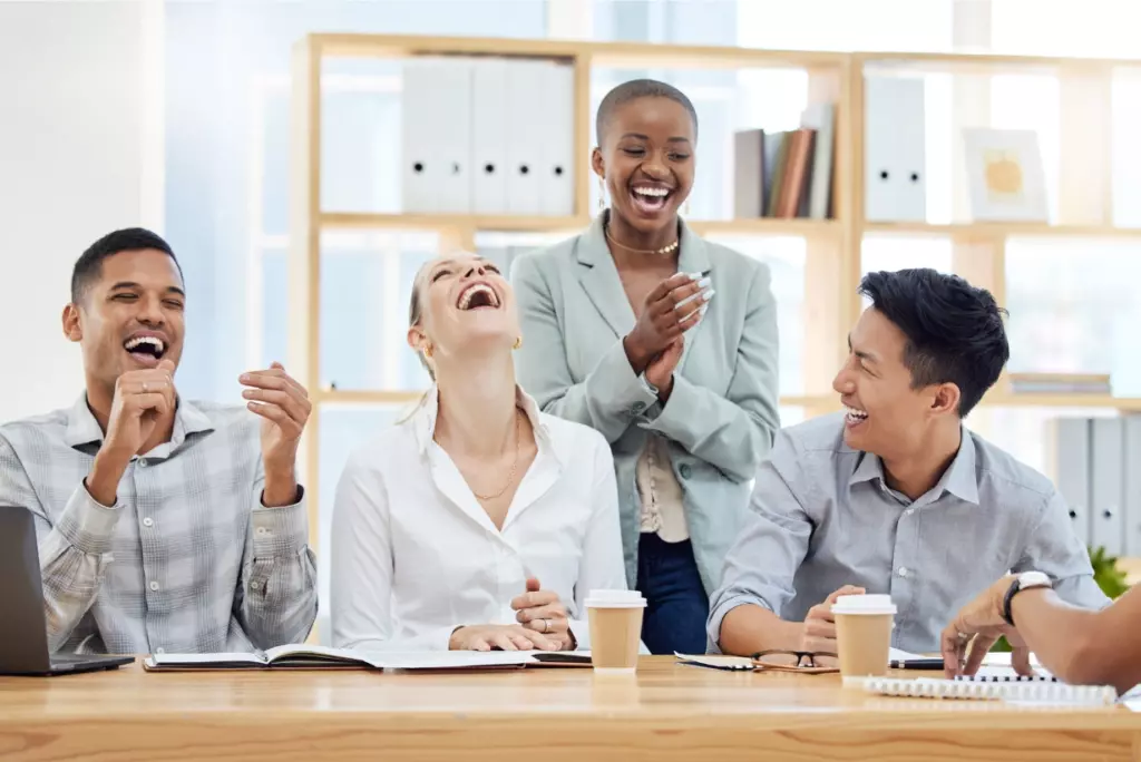 happy employees at work