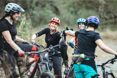 people riding bikes for fitness