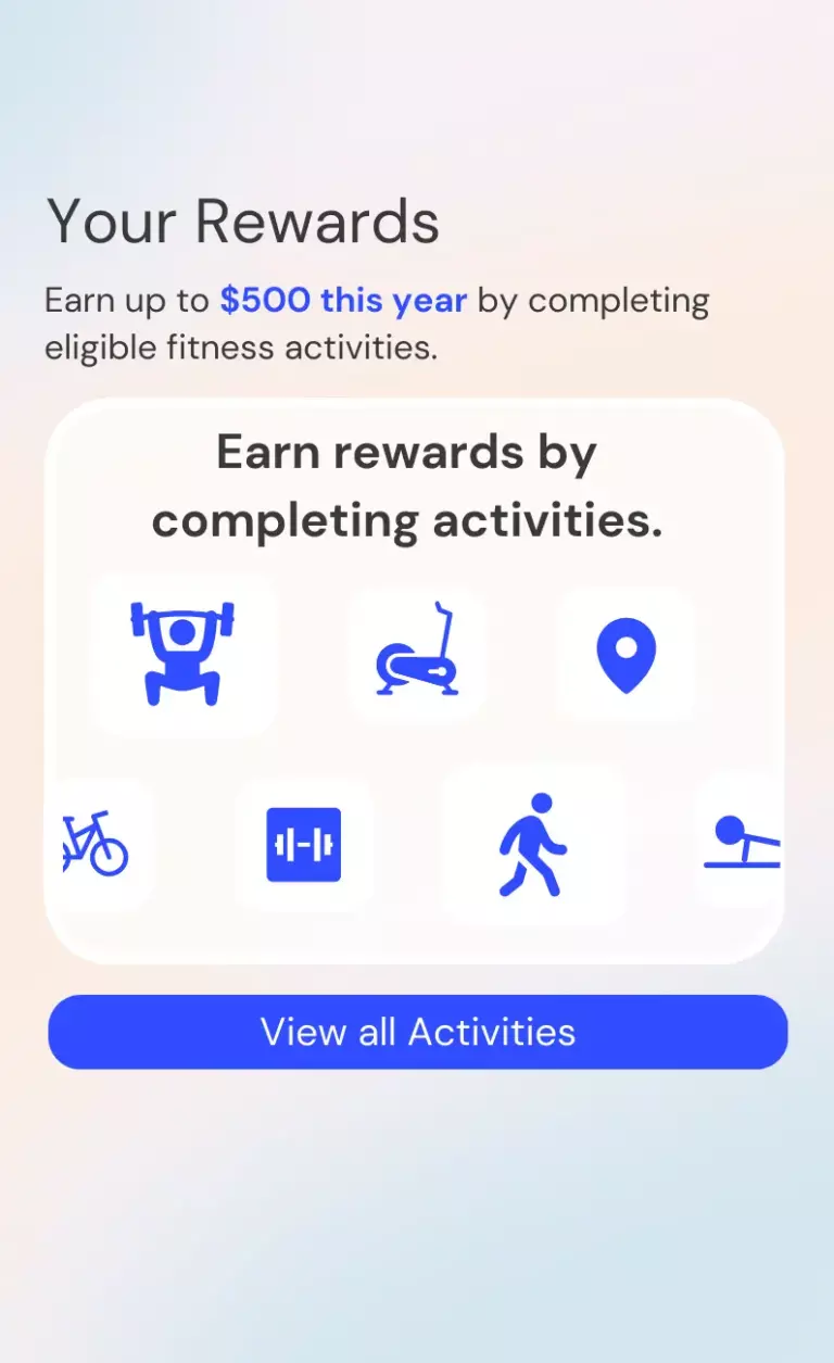 Fitness reward types on IncentFit app