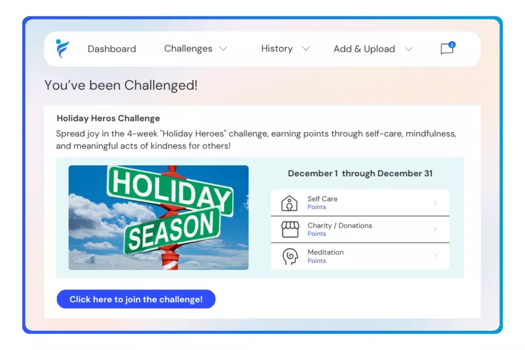 join the Holiday Heroes challenge