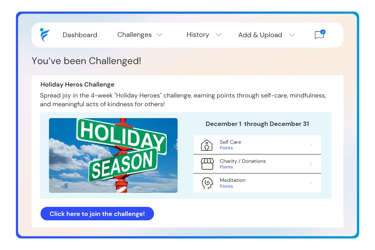 join the Holiday Heroes challenge