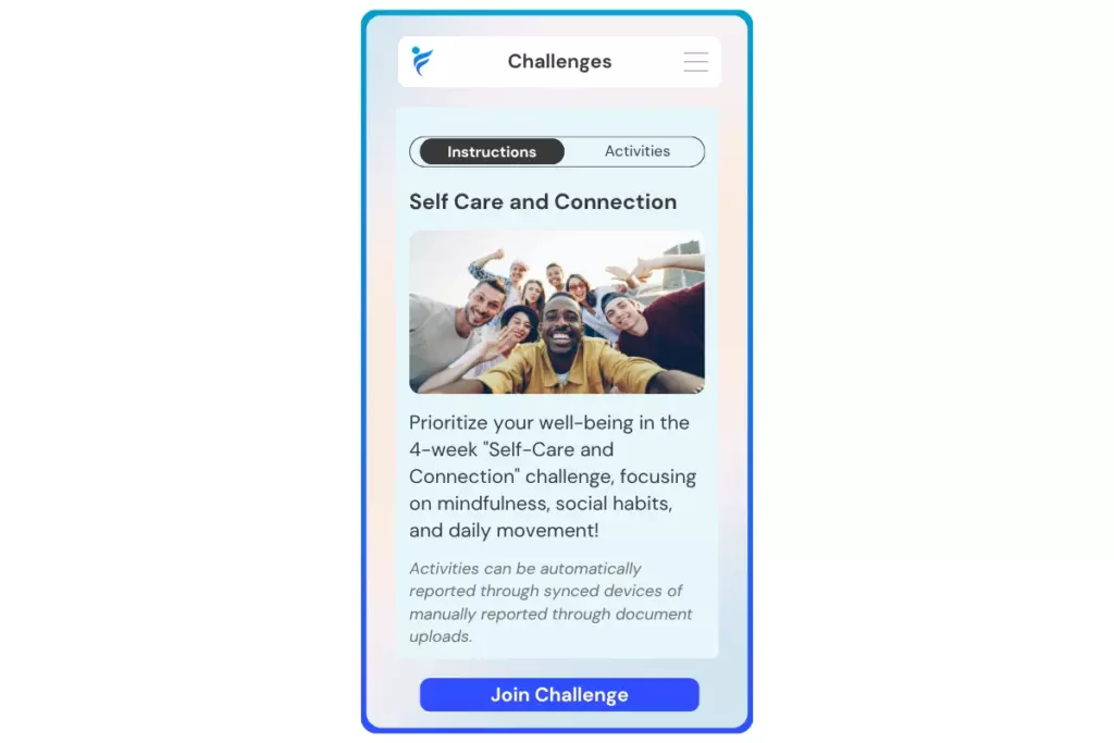 join the Self Care and Connection challenge
