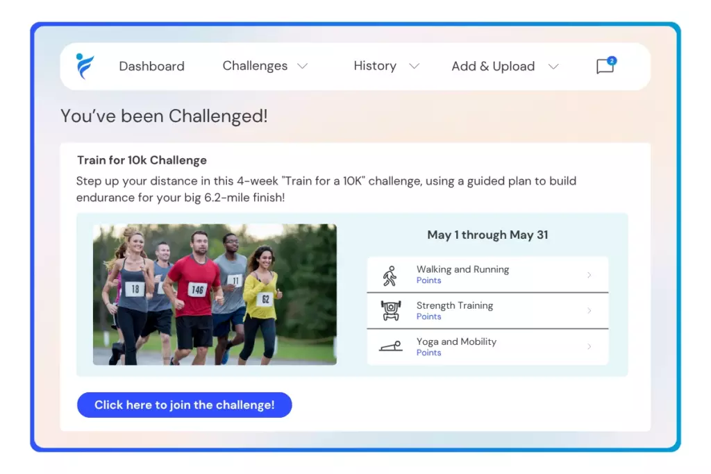 join the Train for 10k challenge