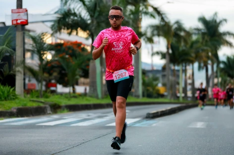 Man running outside in a race