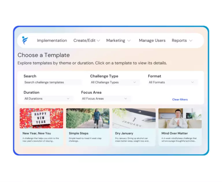 IncentFit On-Demand Challenges - Choose a Challenge Template