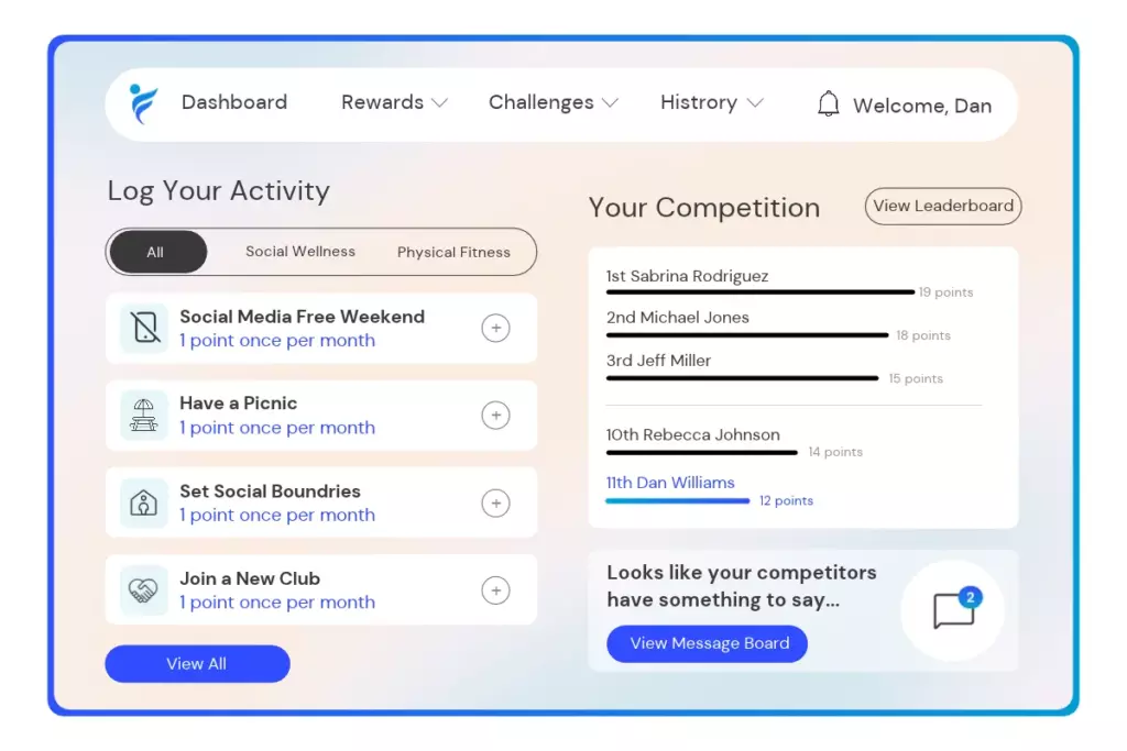 Social Wellness challenge activities
