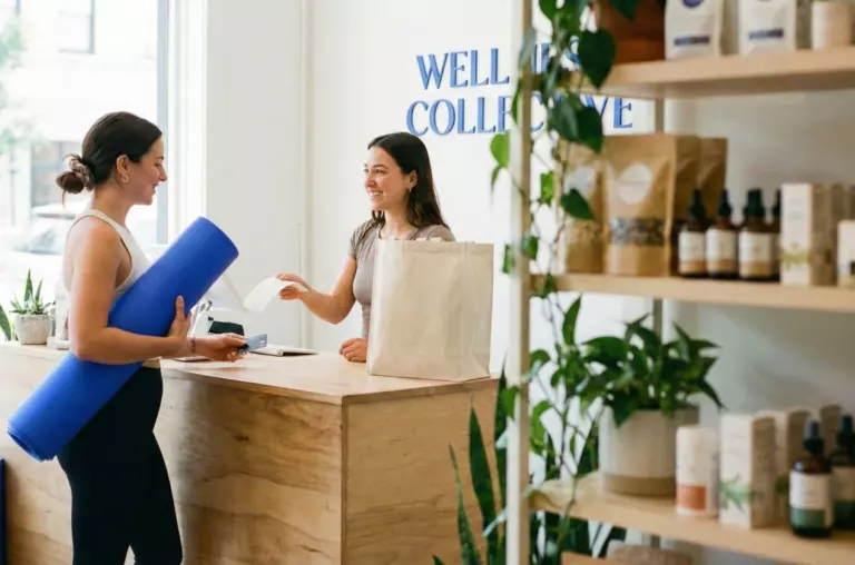 woman purchasing fitness equipment