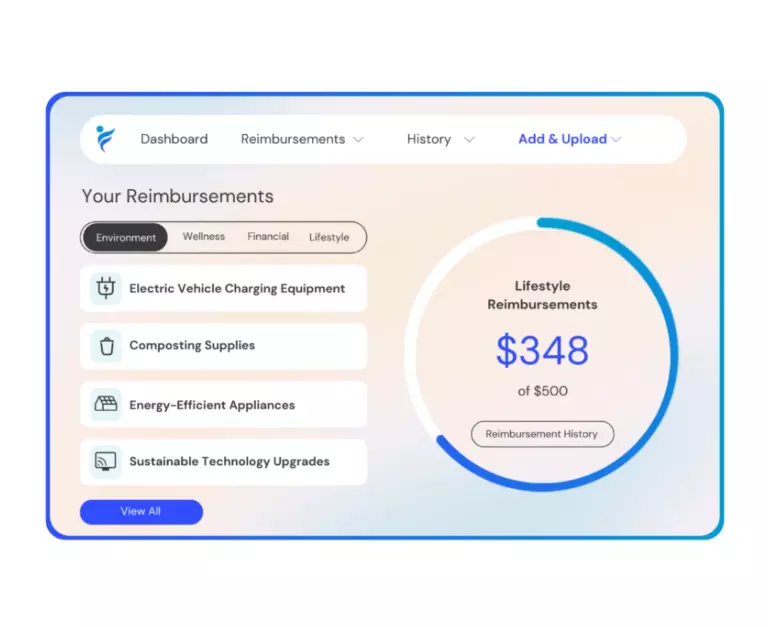 employee view on IncentFit of their Lifestyle Reimbursement