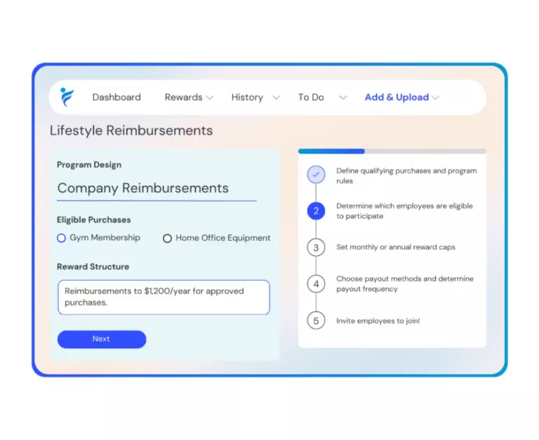 HR Admin setting up a reimbursement program in IncentFit