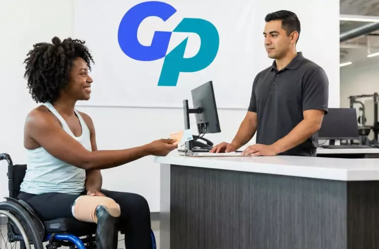 employee signing up for a gym membership