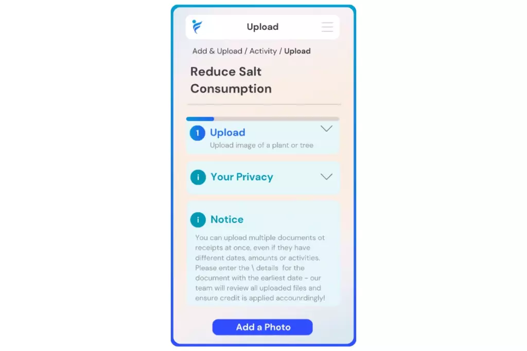 Upload Proof of Activity