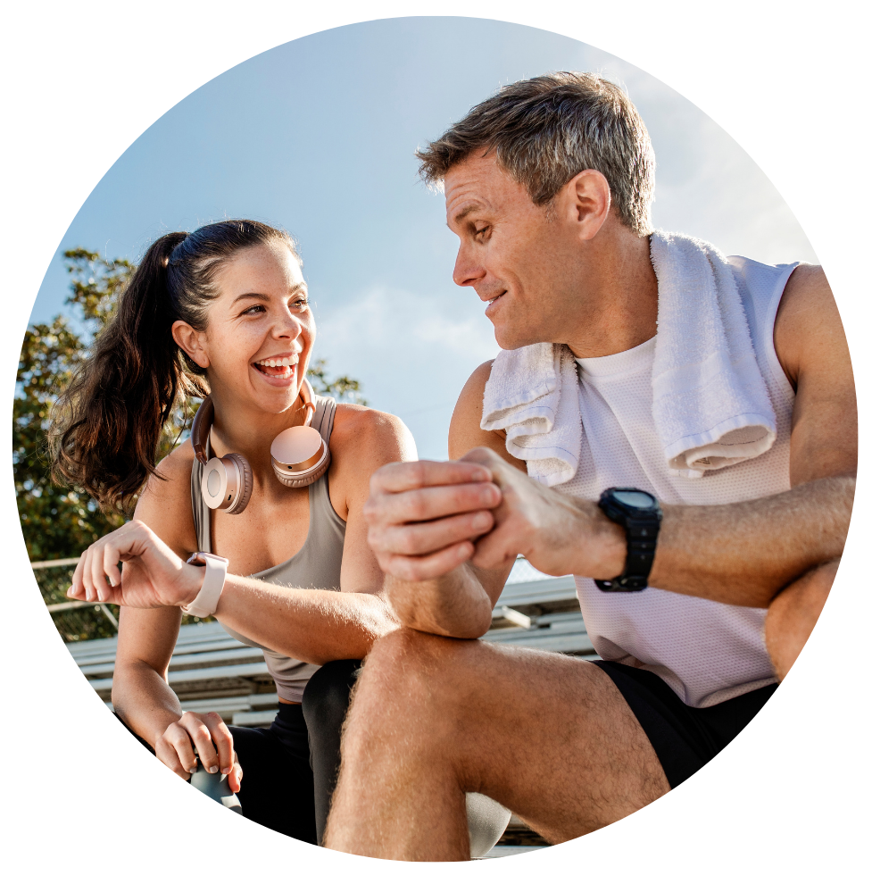 Man and Woman participating in a wellness program